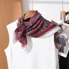 Bufanda Cuadrada de Espiga Simple y Elegante de 65 cm para Mujer, Bufanda de Seda de Lujo Ligero de Gama Alta, Bufanda Multifuncional para Viajes, Chal y Bufanda