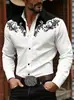 Comercio electrónico transfronterizo: Nueva colección de otoño de camisas de manga larga para hombre con estampados digitales, presentando un popular diseño de vaquero western