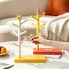 Suporte de armazenamento de copos com personagem animado, porta-copos em formato de árvore, suporte de mesa para xícaras de café e chá, suporte criativo para pendurar copos
