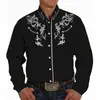 Camisa Casual de Manga Larga para Hombre Estilo Vaquero Transfronteriza 2025 Retro Impresión 3D Talla Grande Holgada Cárdigan