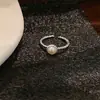 Série Pérola de Água Doce Anel Aberto Estilo Coreano Borda Trançada Cobre Banhado a Platina Anel para Dedo Indicador Joia Vintage