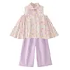 Conjunto Nuevo Estilo Chino para Bebés Niñas Jerry Verano 2026 Ropa de Verano para Niños Grandes Estilo Nacional Conjunto de Dos Piezas de Algodón Puro para Bebé