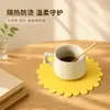 Mantel Redondo Aislante del Calor, Salvamanteles Antiescaldaduras, Posavasos de Dibujos Animados de Girasol Resistente a Altas Temperaturas para Cocina, Vajilla de PVC Absorbente de Agua y Aislante del Calor