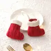 Decoración Navideña Mini Calcetines Tejidos Set de Cubiertos Navideños Set de Cuchillo y Tenedor Calcetines Suministros de Decoración para el Hogar