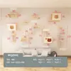 Árbol para Gatos de Pared DIY Marco de Escalada para Gatos Montado en Pared Rascador para Gatos Montado en Pared Plataforma de Salto para Gatos Estante para Gatos de Madera Maciza Cama para Gatos Integrada