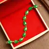 Pulsera de Jade Malayo al por Mayor, Pulsera con Incrustaciones de Jade Malayo Verde Esmeralda, Pulsera de Jade de Moda para Mujer