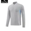 Camiseta de Manga Larga de Secado Rápido para Hombre de Comercio Exterior Primavera y Otoño Camiseta Casual de Cuello Semi-alto con Cremallera Ropa Deportiva para Exteriores Running Fitness para Hombre