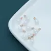 Colgante de perla de imitación de alto brillo al por mayor de fábrica no se cae capuchón de cobre ojo de oveja aretes de perla de alto brillo pendientes colgantes accesorios de broche