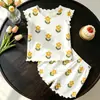 Conjunto de Verano para Niñas Seda de Hielo Suave Cómodo Ropa para Aire Acondicionado en Casa Chaleco para Bebé Shorts Pijama Conjunto Lindo