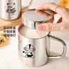 Taza de Agua de Acero Inoxidable 304 de Grado Alimenticio para Niños, Uso Doméstico, con Tapa, Anticaídas, Personalizable con Grabado, Taza de Agua de Doble Capa Antiescaldado para Jardín de Infancia