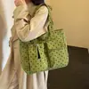 Bolsa de Tote Estilo Coreano Retro Literario de Lunares Estilo Universitario para Mujer 2026 Otoño Nueva Moda Bolso de Hombro de Gran Capacidad