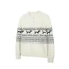 Suéter Fair Isle Henley de Cuello Alto Cleanfit para Perros Salchicha para Hombres y Mujeres, Holgado y Casual, Tejido de Punto de Alta Gama para Invierno