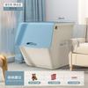 Caixa de Armazenamento de Brinquedos para Porta Lateral Tampa Flip Caixa Fit Doméstica Caixa de Armazenamento de Plástico Lanches Infantis Caixa de Armazenamento com Abertura Inclinada