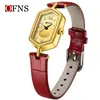 OFNS Reloj Retro de Lujo Ligero para Mujer Artístico de Alta Apariencia Impermeable Reloj de Pulsera al por Mayor Moderno Rombo Romano Reloj de Cuarzo
