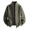 2026 Otoño/Invierno Transfronterizo Nuevo Suéter de Punto para Hombre con Cremallera Doble y Cuello Alto Talla Grande Moda Casual Chaqueta Cardigan