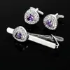 Abotoaduras de Cristal Zircônia Europeias e Americanas Cravejadas com Diamantes para Camisas Sociais Masculinas e Femininas Botões para Punho Francês Acessórios de Clipes de Gravata Caixas de Presente