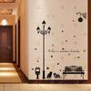 Fabricantes de adesivos de parede atacado novas luzes de rua sob o gato quarto sala de estar removíveis decorativos adesivos de parede SK9180