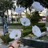 Nuevos fabricantes de flores de simulación para bodas 5 amapolas grandes fuegos artificiales morados decoración de bodas flores artificiales al por mayor