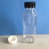Botella de jugo rectangular con tapa antirrobo de plástico de 350 ml, botella de bebida de PET de grado alimenticio, botella de yogur (FD007