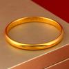 Anillo cerrado de pulsera de corazón de loto dorado dorado al por mayor, sutra, liso, artesanía antigua, color interior y exterior, nueva joyería de tendencia nacional
