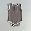 Comercio Exterior Estilo Escandinavo Más Vendido Ropa para Bebé Recién Nacido de Algodón Puro Chaleco sin Mangas Mameluco Gateador Multicolores Ropa Holgada