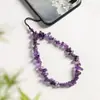 Cadena para Teléfono de Piedra Triturada de Cristal Natural, Correa de Muñeca Corta, Colgante Anti-Pérdida para Bolsos, Venta al por Mayor