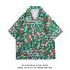 Nova Camisa Havaiana Floral com Gola Cubana para Homens, Manga Curta, Camisa Jaqueta Estampada Estilo Japonês para Férias de Verão na Praia 2025