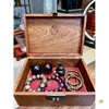 Mejor Producto Anual: Caja de Almacenamiento de Palo de Rosa Birmano, Caja de Joyería de Madera Maciza de un Solo Panel con Cerradura para Joyería y Documentos