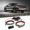 Nueva barra de luces LED de doble fila con luz de pedal de agua corriente para coche, luz estroboscópica de emergencia para camión, barra de luces de advertencia para puerta de camioneta