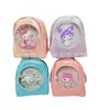 Nova Bolsa Escolar Pequena de PVC Porta-Moedas Janela Criativa Estilo Melodia Kuromi Chaveiro de Desenho Animado Bolsa de Mão