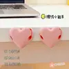 Organizador de cable de carga en forma de corazón rosa, organizador de cables 3D portátil, lindo y femenino