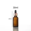 Botella de vidrio esmerilado para aceite esencial 5-100 ml botella vacía cosmética botella secundaria para líquido de esencia de ácido hialurónico botella para cuidado de la piel