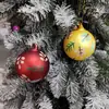 Bolas de Natal de Vidro Estilo Novo Transfronteiriças Enfeites de Árvore de Natal Personalizados Adesivos Bolas de Natal de Vidro Decoração de Natal Enfeites Pendentes