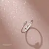 Anillo Abierto de Delfín de Plata 925 Yun Xiaoshu para Mujer, Estilo Coreano, Lindo, Creativo, Simple, Único, de Nicho, Anillo de Celebridad de Internet al por Mayor