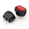 Interruptor de barco KCD1 tripé, duas pernas, duas marchas, três marchas com luzes, interruptor basculante oval de barco 6A/250V