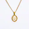 Collar de acero inoxidable para mujer con 26 letras inglesas, colgante de moda europea y americana, joyería al por mayor transfronteriza de Amazon