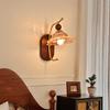 Lámpara de Pared Estilo Medieval Lámpara de Pared para Mesita de Noche Madera Maciza Retro Lámpara Americana para Pasillo Lámpara de Pared de Fondo para Sala de Estar Lámparas Zhongshan L271