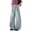 Jeans Rotos Retro Americanos Primavera y Otoño 2026, Pantalones Casuales de Moda Rectos Sueltos Adelgazantes de Pierna Ancha, Modernos