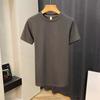 Camiseta Masculina de Verão Fina de Manga Curta Slim Fit Seda Gelo Camiseta Segunda Pele Casual Justa Listrada Clássica Sensação de Gelo Top Masculino