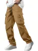 2026 Amazon Verano para Hombre Estilo Callejero Americano Versátil Múltiples Bolsillos Pantalones Casuales de Moda Sueltos Pantalones Cargo En Stock