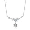 Collar de Flor de Cerezo de Plata de Ley S999 para Mujer Lujo Accesible Bosque Nicho Cadena para Clavícula de Gama Alta Rama de Flor Collar de Laurel Regalo