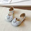 Sandálias Meias para Meninas, Sapatos de Princesa da Moda com Laço e Strass para Meninas Pequenas, Sapatos Brilhantes de Pérola para Dança de Performance para Bebês