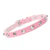 Gola Colar de Unha Punk Harajuku Estilo Drum Nail Tip Colar para Clavícula em Couro PU Escuro Personalizado para Mulheres