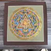 Mandala Pintado a Mano Tibetano Nepalí Dorado Caliente Tamaño 26*26 Núcleo de Tarjeta