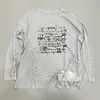 Camiseta Casual de Manga Larga de Verano Nueva con Estampado de Letras Difuminadas tipo Graffiti para Mujer, Estilo Coreano Holgada Adelgazante Top Básico