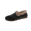 Versão coreana de sapatos de feijão forrados com fleece feminino 2024 novo retrô outono e inverno forrado com fleece quente casual sola macia sapatos de algodão Mao Mao