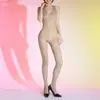 Body Atractivo con Brillo de Aceite y Tirantes al Cuello para Mujer, Corte Alto, Sin Costuras, Sexy, Ajustado, Medias/Pantalones de Calcetín de Seda de Aceite de Caballo, Ultra Delgados 5D