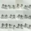 Aretes de Acero de Titanio Roscados con Forma de Corazón y Mariposa, Aretes de Tachuela de Estrella de Cinco Puntas, Tachuelas Cocleares, Aretes de Tornillo de Perforación de Moda y de Alta Gama