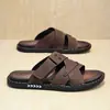 Sandalias de verano para hombre de gran tamaño, estilo casual para exteriores, de cuero, suela gruesa, que aumentan la altura, ligeras, sin cordones, transfronterizas