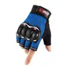 Luvas Táticas de Casca Dura Meio Dedo para Motocicleta Dedo Longo Esportes ao Ar Livre Corrida Pilotagem Anti-Queda Luvas de Motocicleta